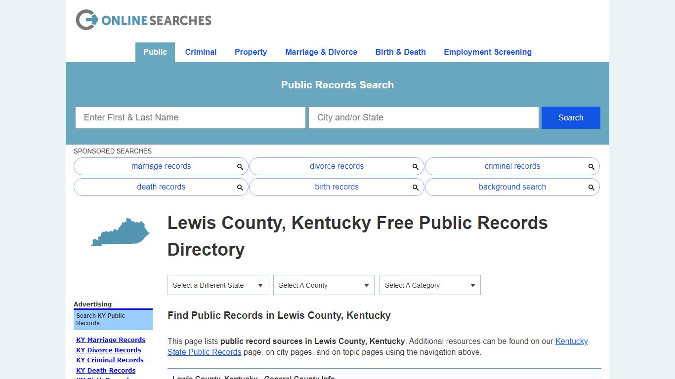 Lewis County, Kentucky Public Records Directory